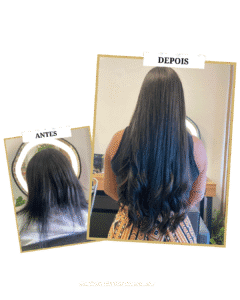 Transformação com mega hair no Studio Jessica Miranda, Cabo Frio. Volume e comprimento perfeitos para qualquer ocasião.
