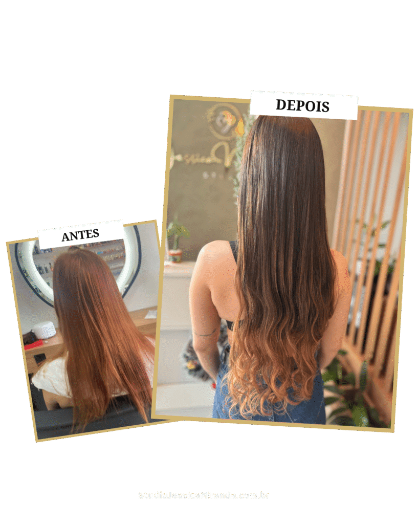 Transformação com mega hair no Studio Jessica Miranda, Cabo Frio. Volume e comprimento perfeitos para qualquer ocasião.